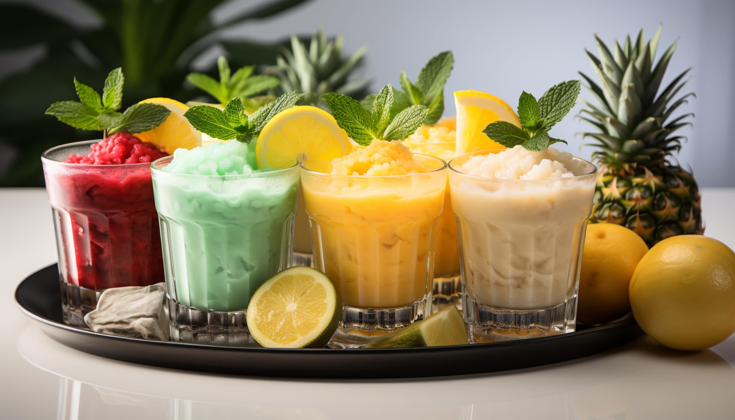 cold yogurt drinks tropical fruits