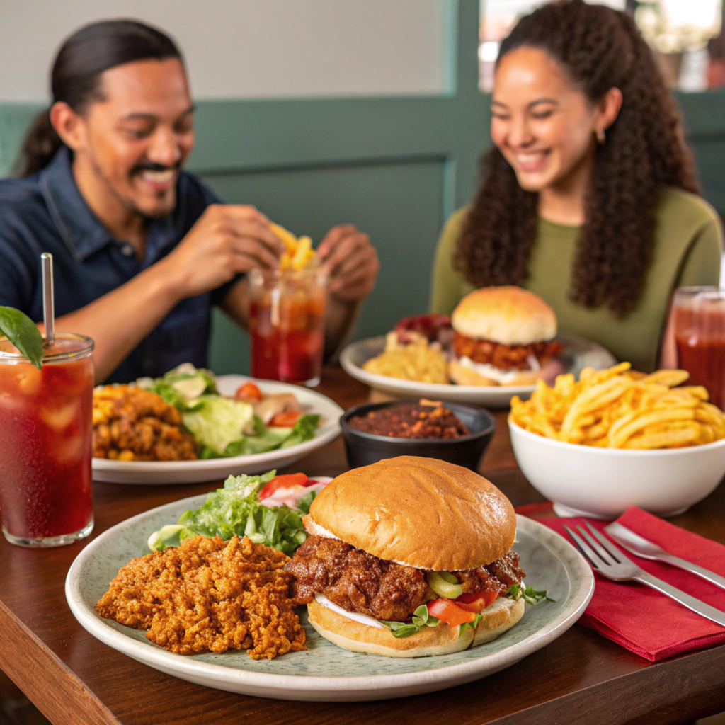 A delicious spread of side dishes for sloppy joes.4
